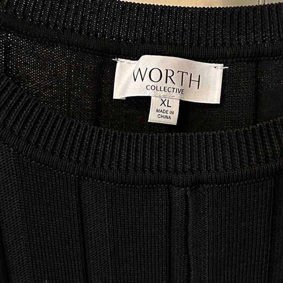 NEW Worth Collective Bentley Ribbed Knit Maxi Dress Black w/ White Trim $108 M/L - Picture 15 of 16